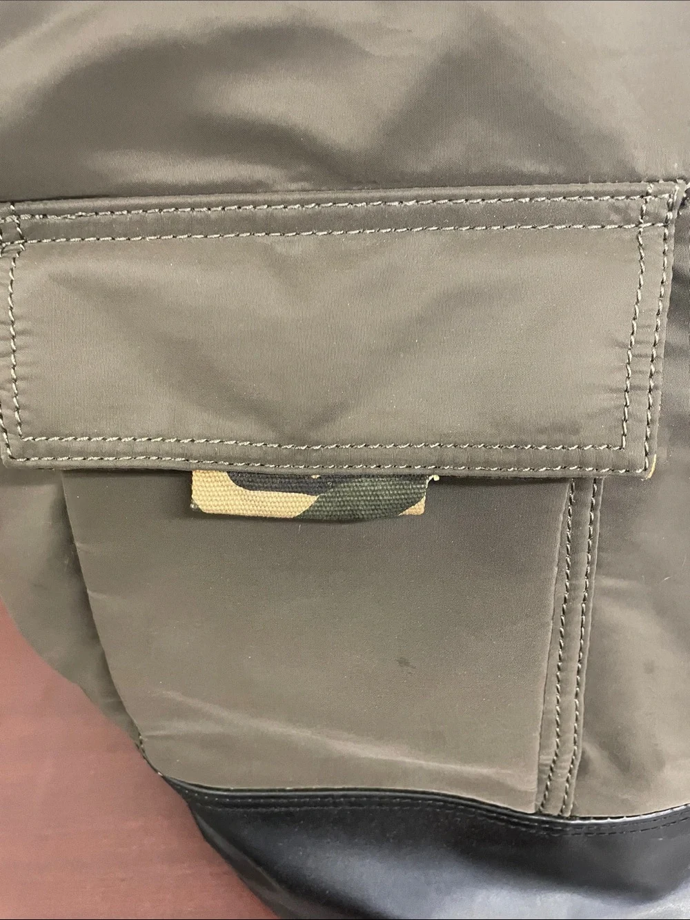 Olive Nylon Backpack with Black Base by CARPISA
